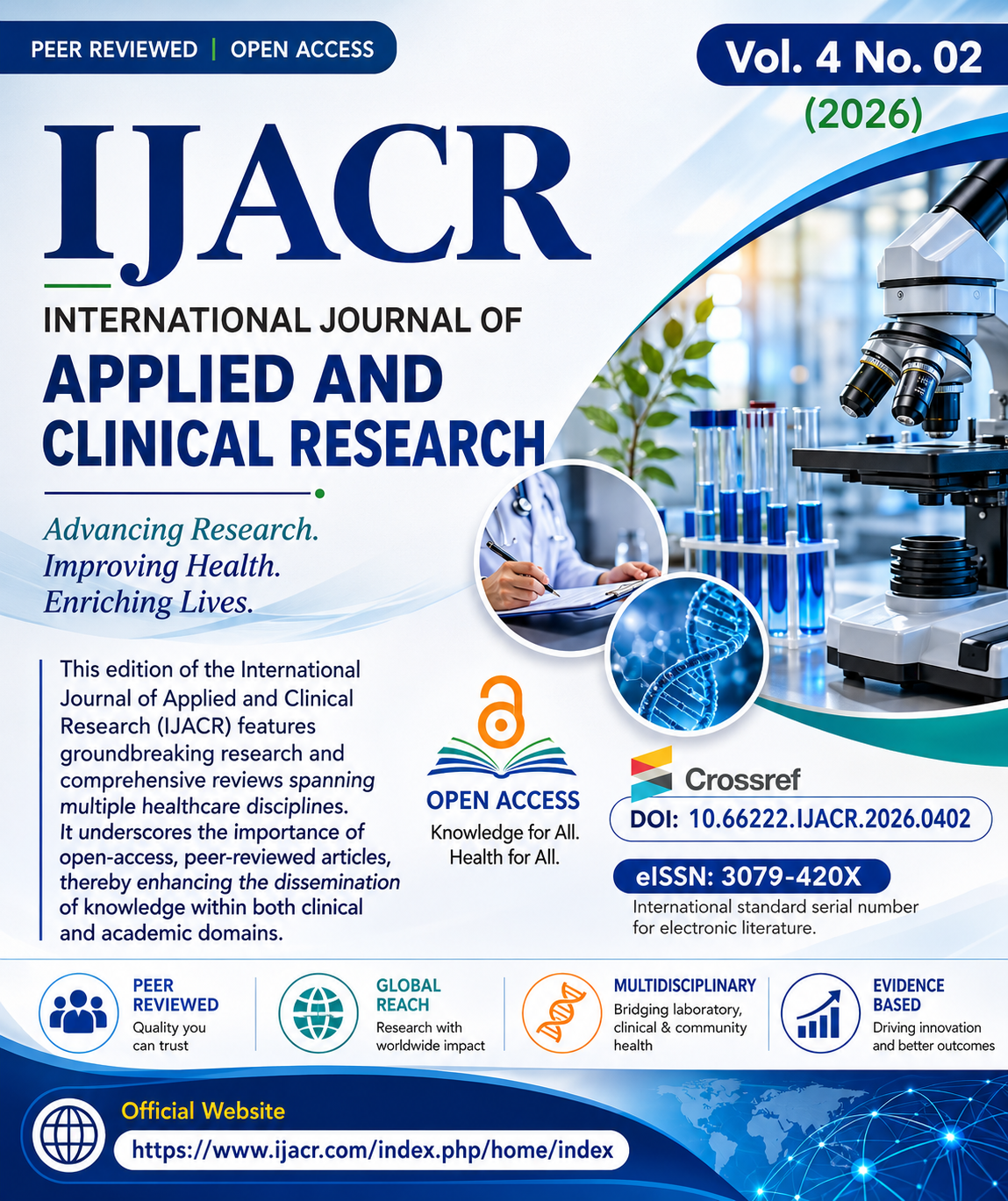 					View Vol. 4 No. 02 (2026): International Journal of Applied and Clinical Research (IJACR)
				